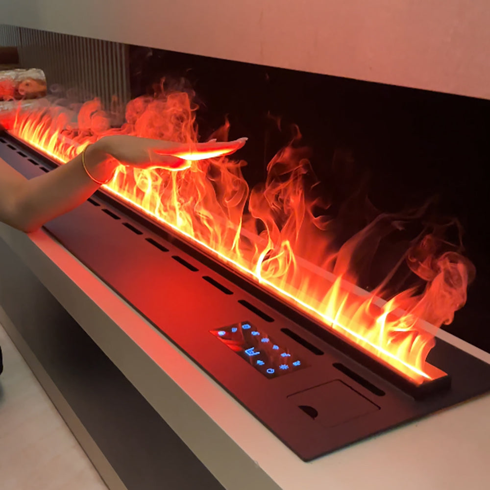 3D Vapor Electric Fireplace for Living Room — Smart Simulated Flame, Atomizing Water Mist, App & Remote Control Fireplace